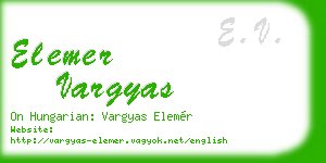 elemer vargyas business card