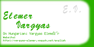 elemer vargyas business card